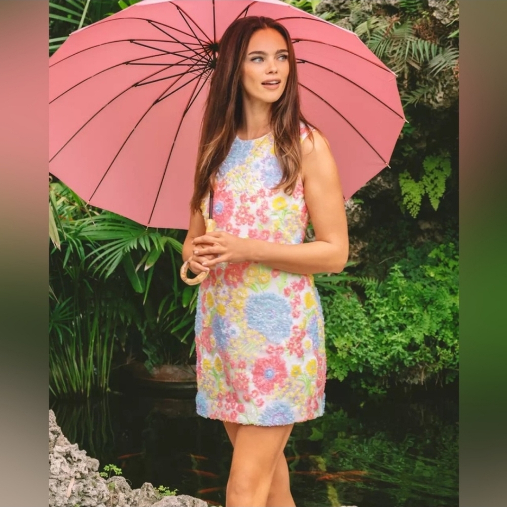 Lilly Pulitzer Airbella Sequin Floral Mini Shift Dress